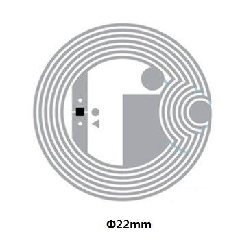13.56MHZ UHF Wet Inlay RFID Tag Dia 25mm Voor papieren kaart / sleutelhanger / polsband