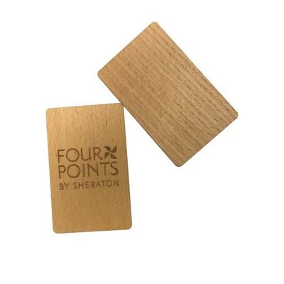 Houten hoteldeur RFID-sleutelkaarten 1,2 mm dikte programmeerbaar 13.56MHZ frequentie