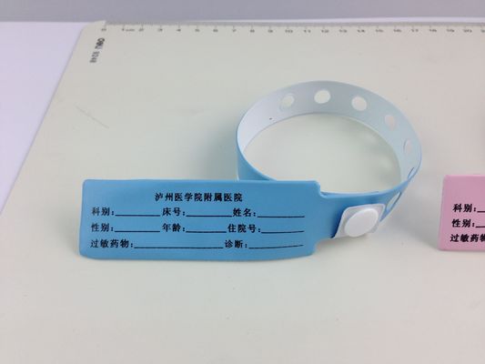 Logo druk PVC ziekenhuis medische polsband, RFID NFC tag Armband Wegwerp